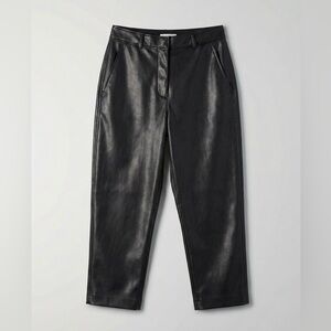 Babaton Black Wide Leg Faux Leather Pants